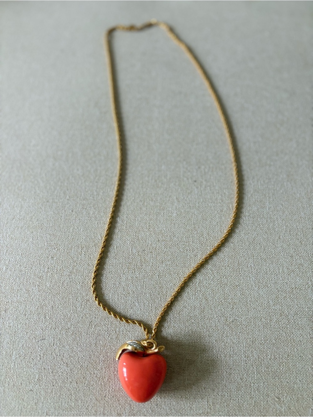 Kenneth Jay Lane Gold-Tone Chain with Apple Charm